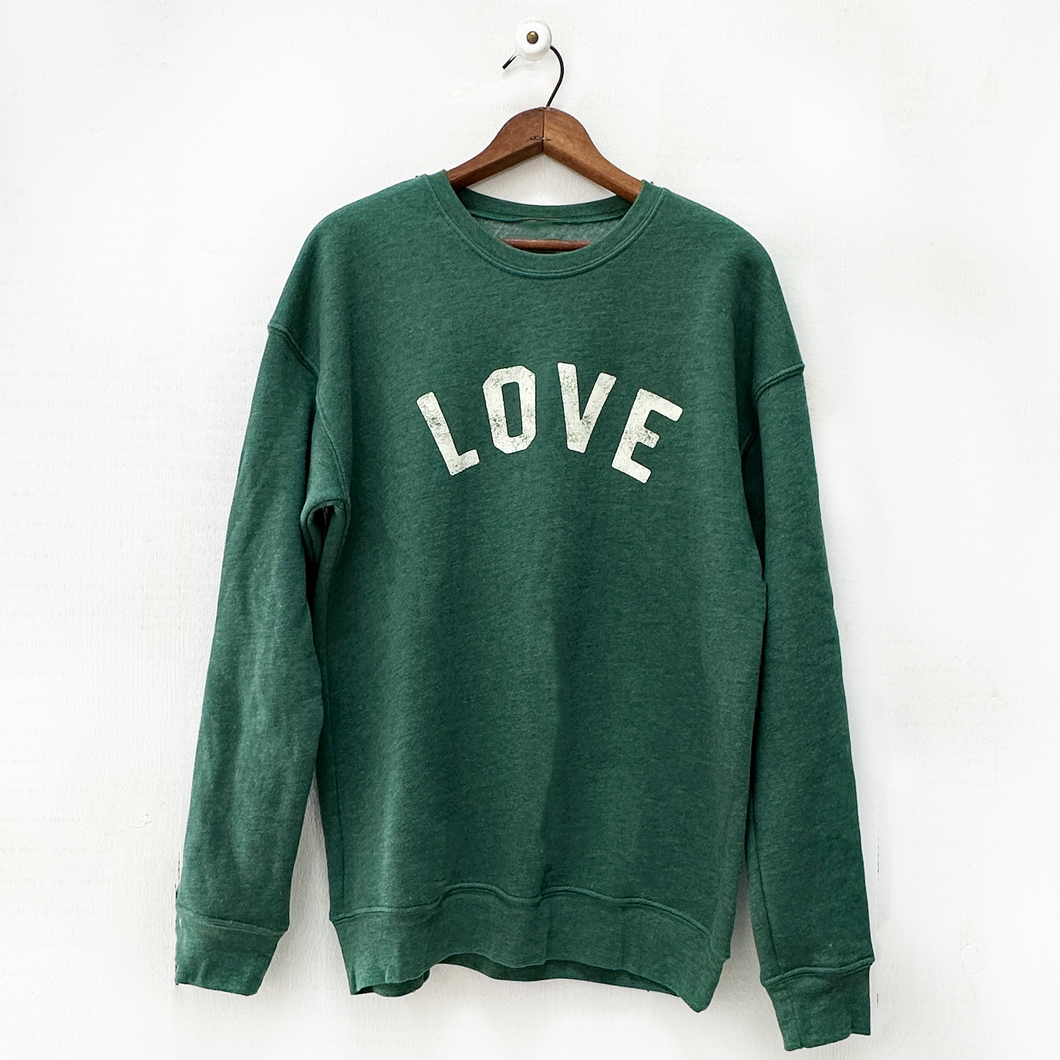 LOVE Sweatshirt With Distressed Logo