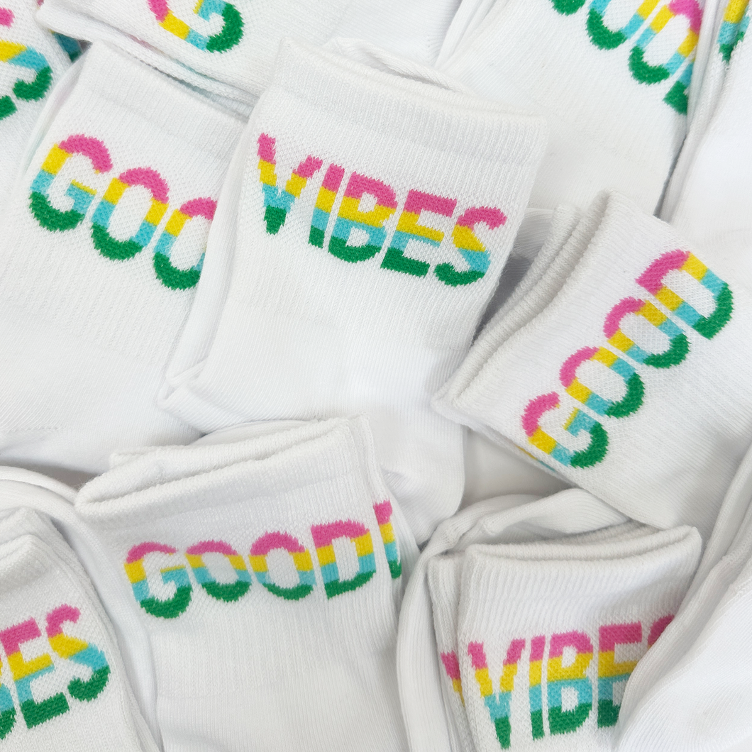 Good Vibes Colorful Tube Socks