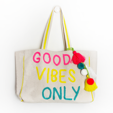 Load image into Gallery viewer, Good Vibes Only Canvas Tote
