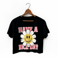 Load image into Gallery viewer, Have A Nice Day Smiley Cropped T-Shirt
