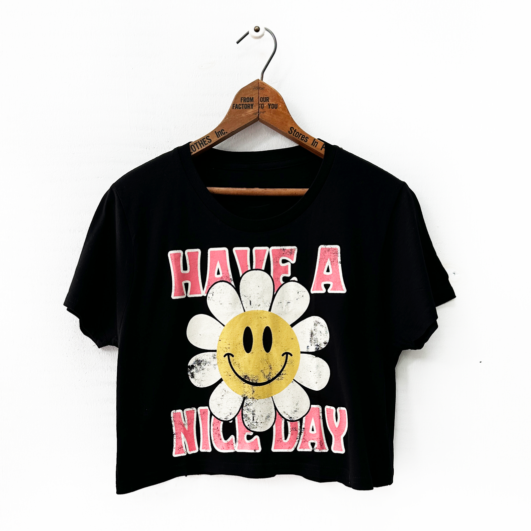 Have A Nice Day Smiley Cropped T-Shirt