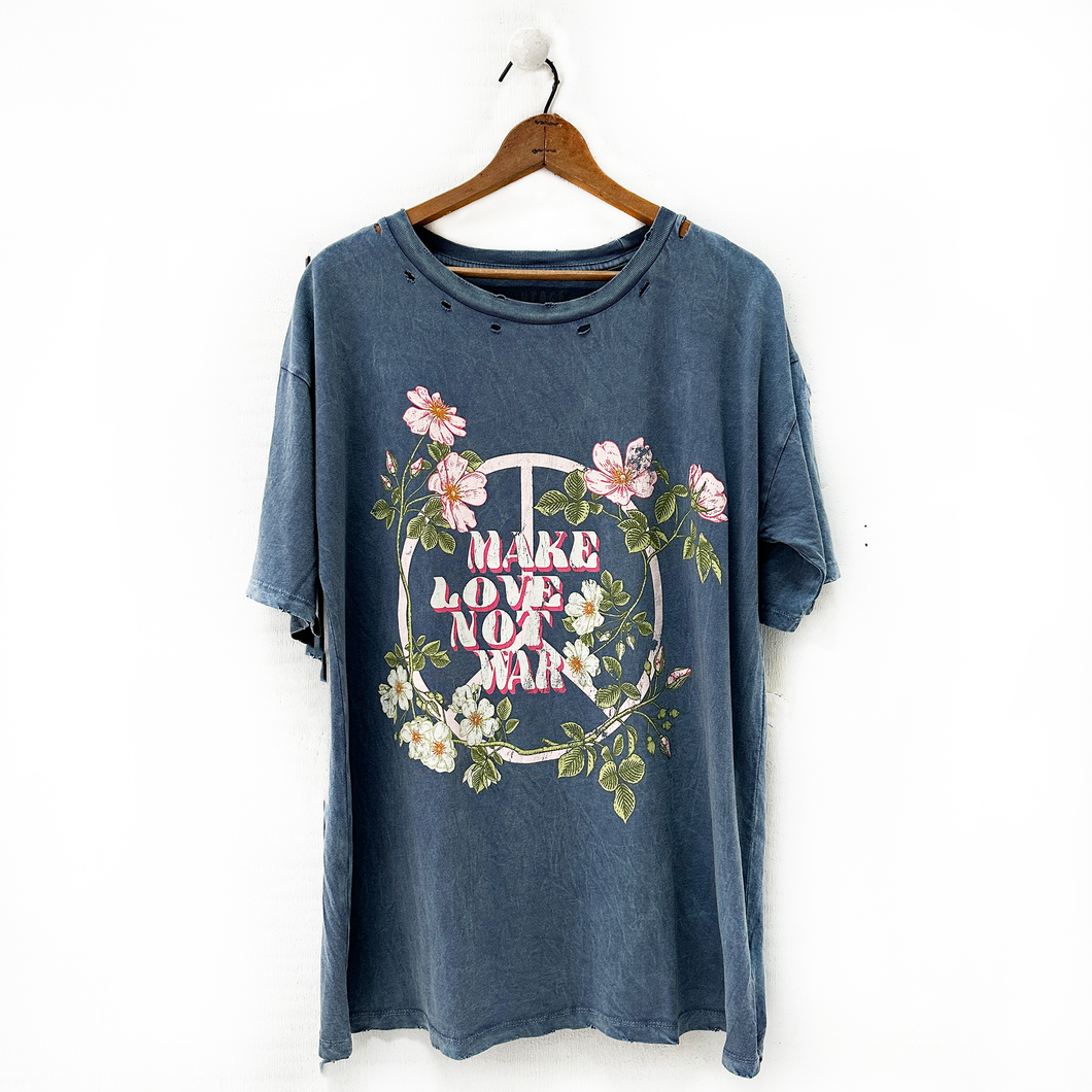 Make Love Not War Floral T-Shirt