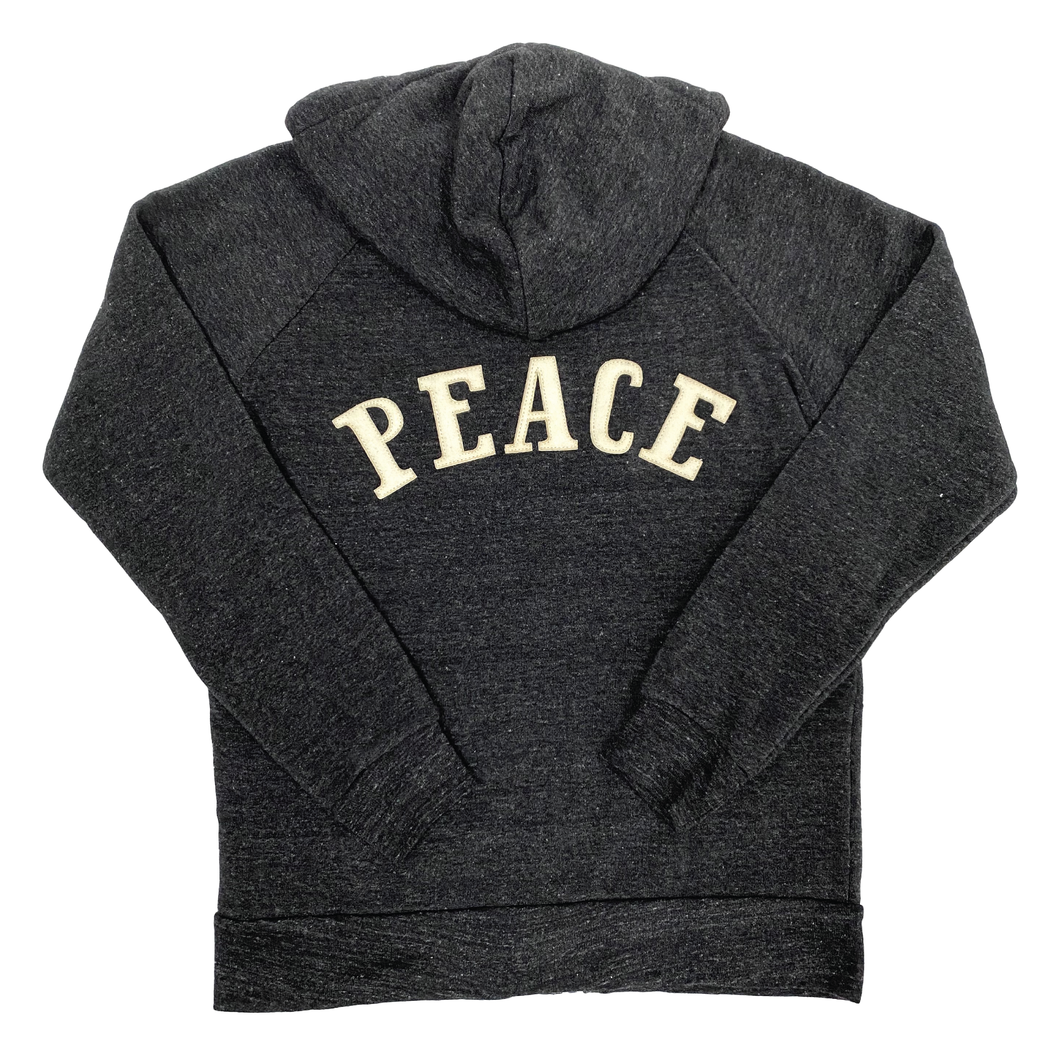 PEACE Charcoal Zip Up Hoodie