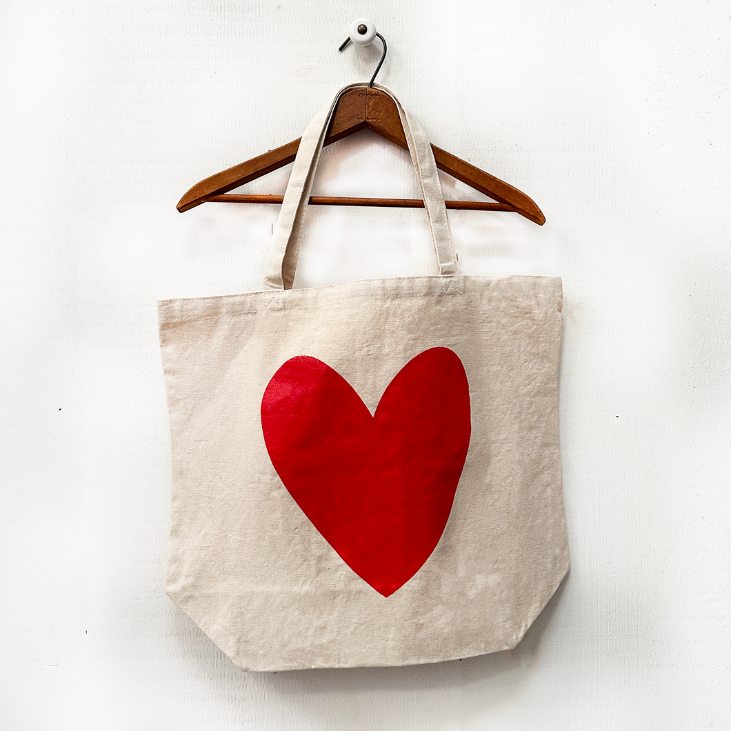 Red Heart Canvas Tote
