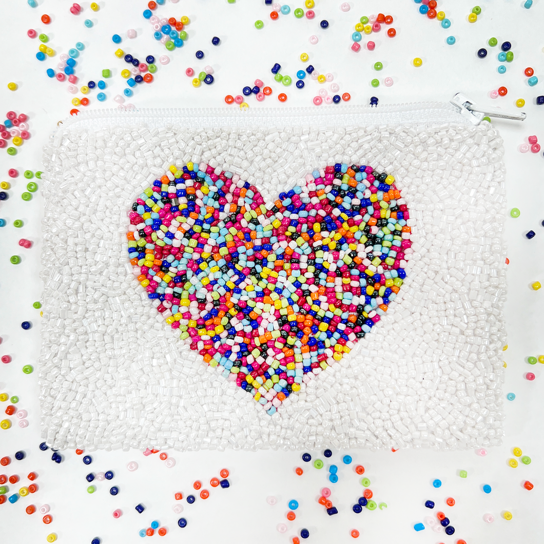 Beaded Heart Pouch
