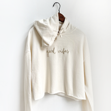 Load image into Gallery viewer, Good Vibes Embroidered Cropped Sweatshirt
