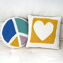 Load image into Gallery viewer, Sunshine Yellow Heart Hook Pillow
