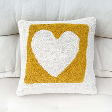 Load image into Gallery viewer, Sunshine Yellow Heart Hook Pillow
