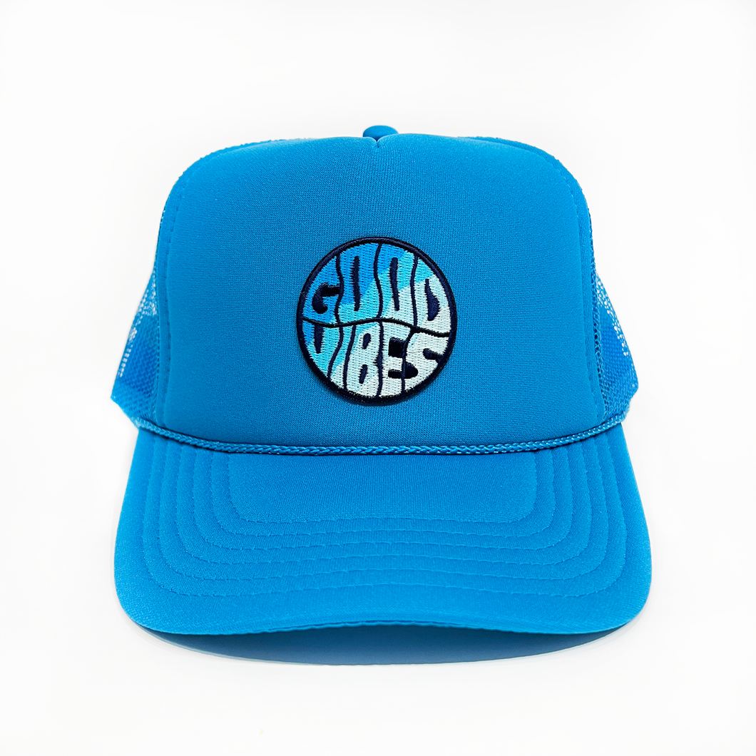 Good Vibes Blue Trucker Hat