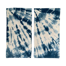 Load image into Gallery viewer, Indigo Dyed Shibori Kitchen Towel
