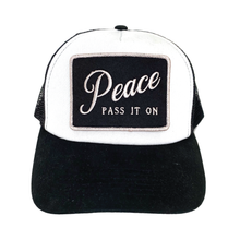 Load image into Gallery viewer, Peace Pass It On Trucker Hats
