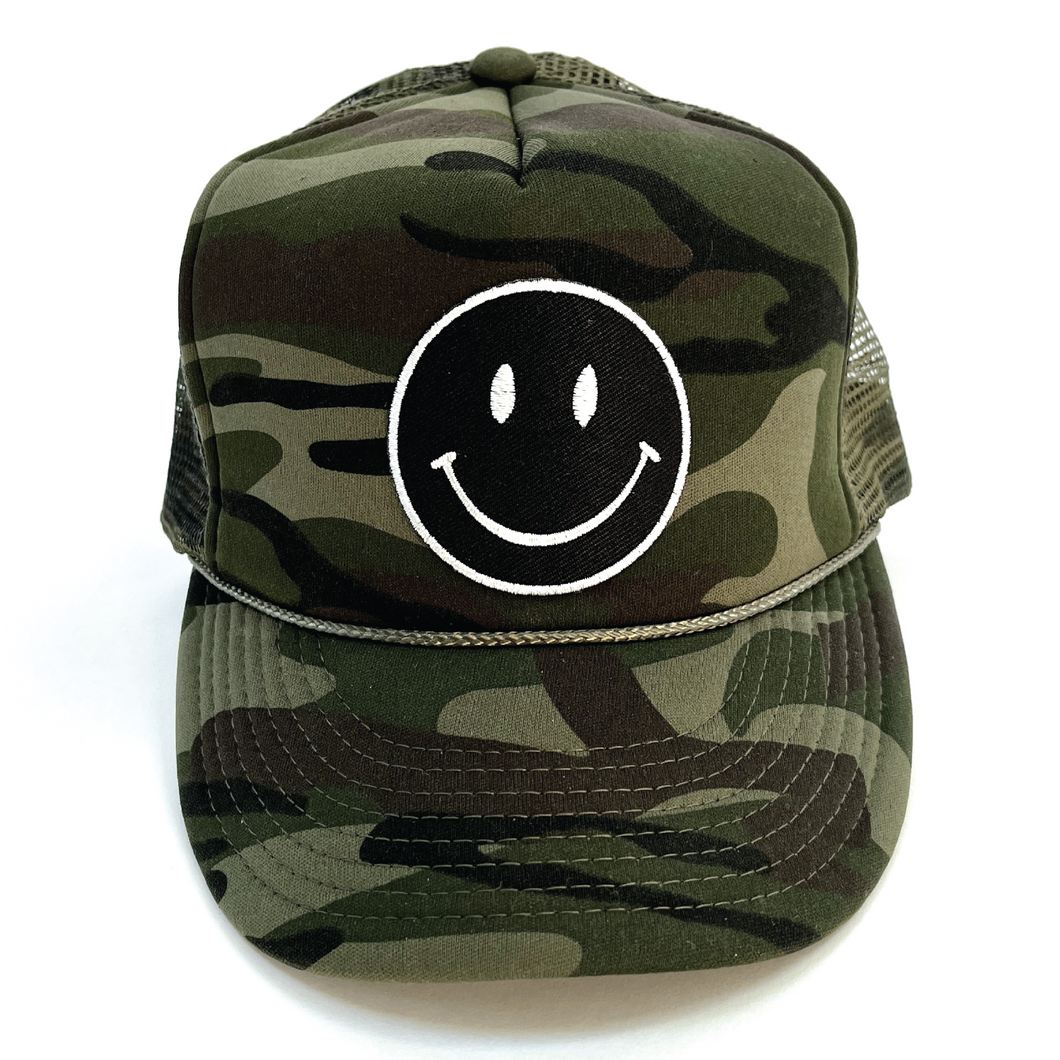 Smiley Camo Trucker Hat