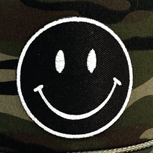 Load image into Gallery viewer, Smiley Camo Trucker Hat
