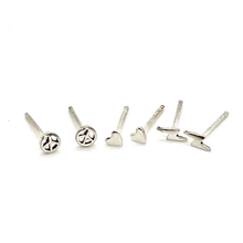 Load image into Gallery viewer, Peace, Love and Positive Energy Mini Studs
