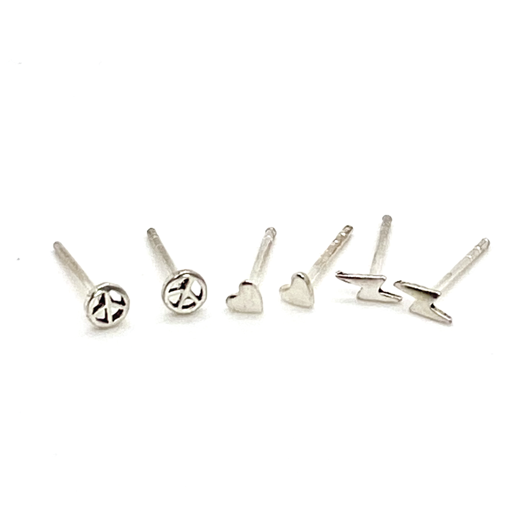 Peace, Love and Positive Energy Mini Studs